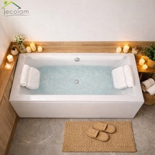 Badewanne Duowanne 200x90 Tami Acrylwanne für Zwei Rechteck Kissen Sole Schürze