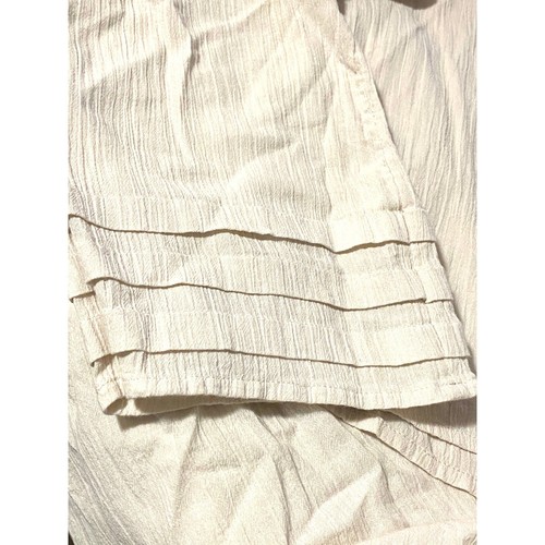 J. Jill Moonbeam Embroidered Blouse Peasant Boho Gauzy Beige Shirt Flowy Small - Picture 6 of 8