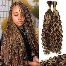 Micro Braiding Human Virgin Hair 20 inch 100g 2 Bundles Braid Extension P4/27