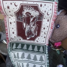 Table Runner With Santa And His Snow Sled. 72  By 16  Table Runner