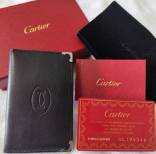 Cartier Must de Cartier 4CC Wallet   Black Calfskin Leather Card Holder   NIB