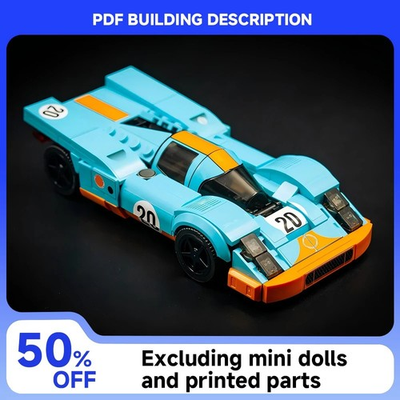 #ad MOC Car Porsche 917K Gulf 1970 Le Mans Speed ​​Champion Building Blocks $49.87