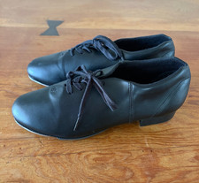 Capezio CG17 Fluid Tap Shoes Womens 9M Black Leather Tele Tone Dance Oxford
