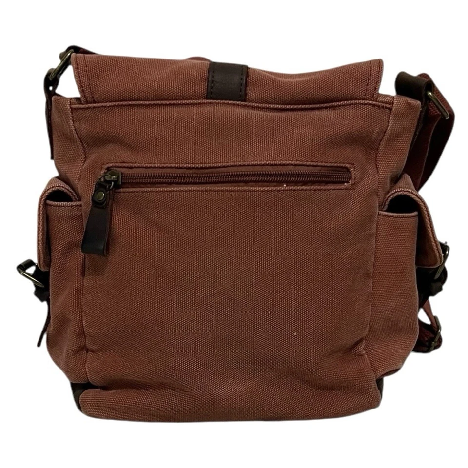 Crazy Lou Париж холст кожаная Дамская сумка сумочка сумка богемное коричневый ржавчины - Изображение 4 из 4