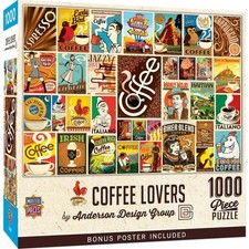 MasterPieces jigsaw puzzle; Coffee Lovers; Vintage Posters series 1000 pcs