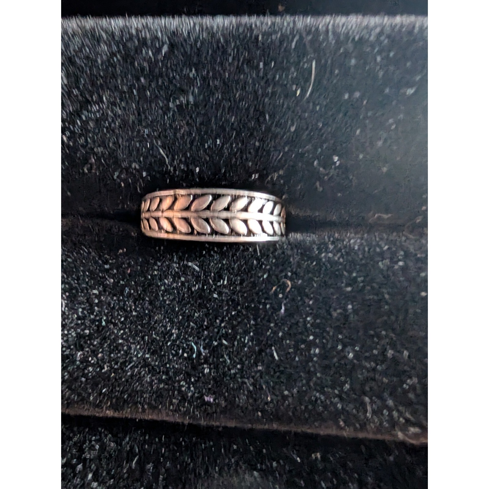 Sterling Silver 925 Ring Leaf Pattern Adjustable … - image 1