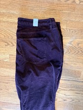 Good American Good Legs Flare Low Malbec Corduroy Size 26 NWT