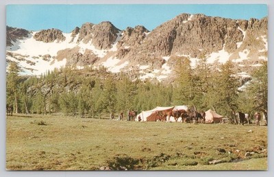 Vintage Coral Lake Camp Cascade Mountains Washington Photochrome Postcard