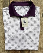 GRAHAM LUXE GOLF POLO SHIRT DOT PURPLE MENS LARGE NEW WITH TAGS