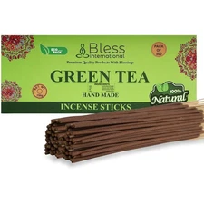 Bless-Green-Tea-Incense-Sticks 100%-Natural-Handmade-Hand-Dipped-Incense-Stic...