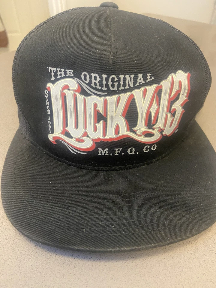 Auténtico sombrero de camionero LUCKY 13 The Old Towne malla Snapback carbón Foto 2 de 4