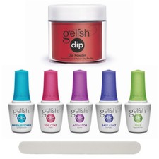 Gelish Professional Nail Dip Starter Kit with Bright Red Creme Color