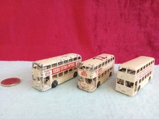 N588 Matchbox Lesney 3 STK Bus Daimler 74 Stockbus elfenbein Metall Modellbus