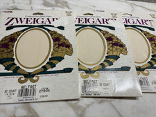 3 Zweigart counted cross stitch fabric 32 count Belfast Linen 14X18 cream