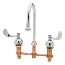 T S Brass B-2865-04 Manual Gooseneck Kitchen/Bathroom Faucet, 8" Mount, Chrome