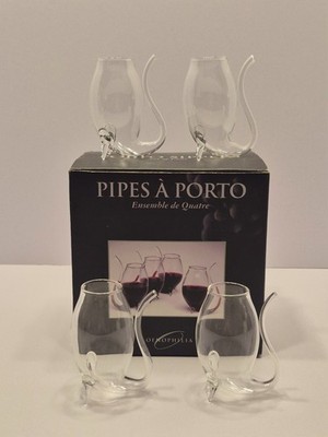 Hand Blown Glass Oenophilia Porto Sippers Wine Port 17th Century Style-SET OF 4