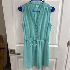 Guess turquoise Dress-size Small With Button On Front And A Drawstring Waist