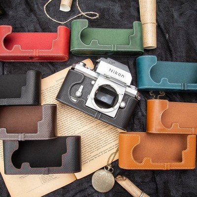 For Nikon F/F2/F3/F4 Camera Handmade Real Leather Half Camera Case Bag Covers