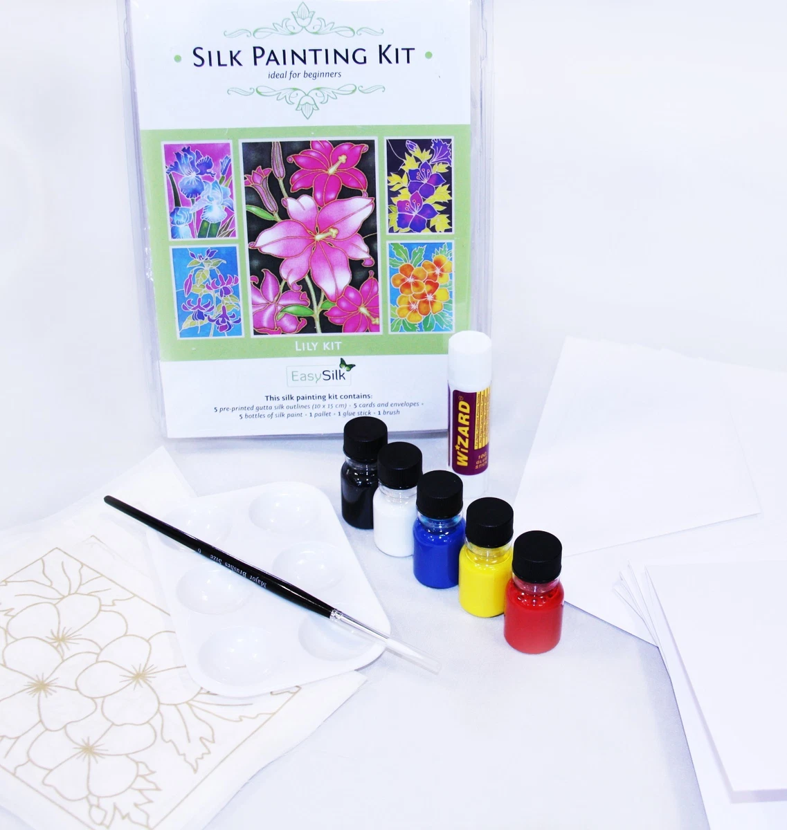 Kit de pintura de seda - Lily-Silkcraft™ hace 5 hermosas tarjetas