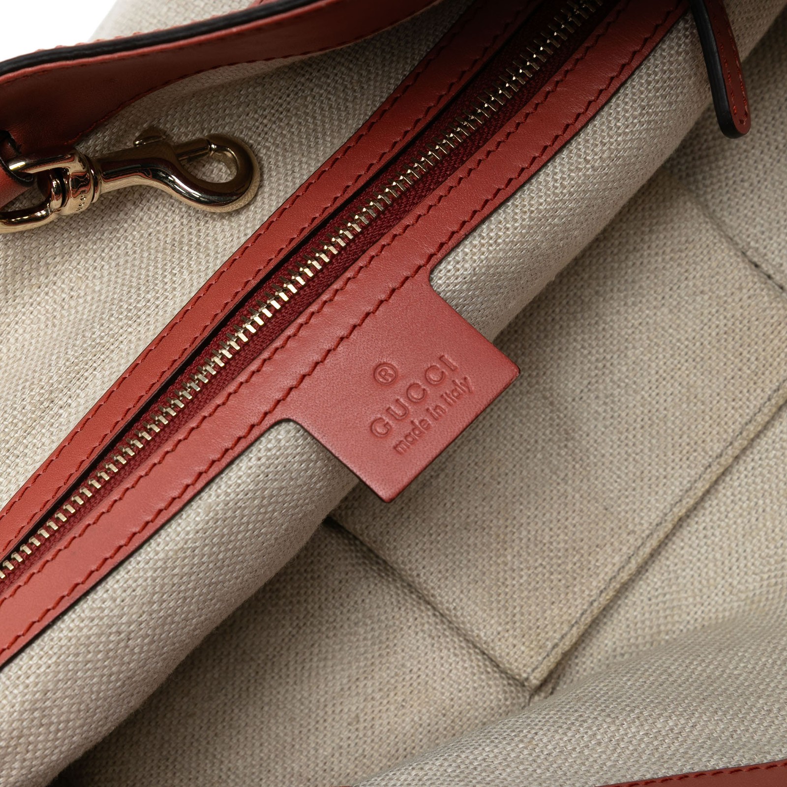 Authenticated Gucci Medium Canvas Craft Tote Beig… - image 5