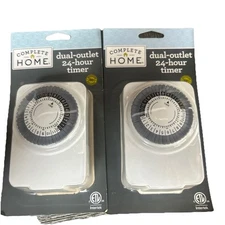 2 Complete Home Intertek Dual Outlet 24 Hour Timer 2 DeviceControl AutoOn