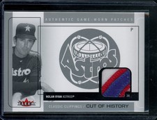 2005 Fleer Classic Clippings Nolan Ryan Cut Of History Game Worn Patch #'d 25/25