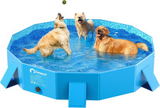 Dog Pool for Large Dogs, Foldable Hard Plastic, 64 In