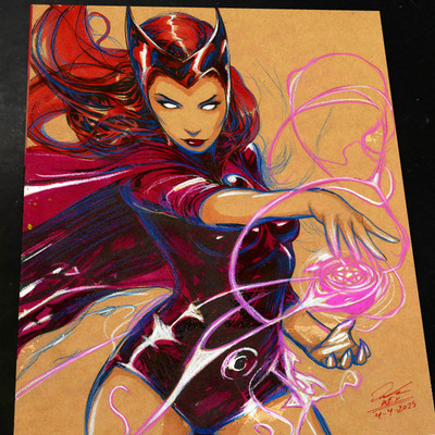 Scarlet Witch Art Print Signed 8.5x11 | Art by Keyeske