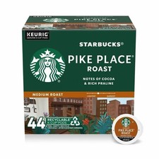 Starbucks Pike Place, Hot or Iced Coffee, Medium Roast K-Cup Coffee Pods, 44 ct