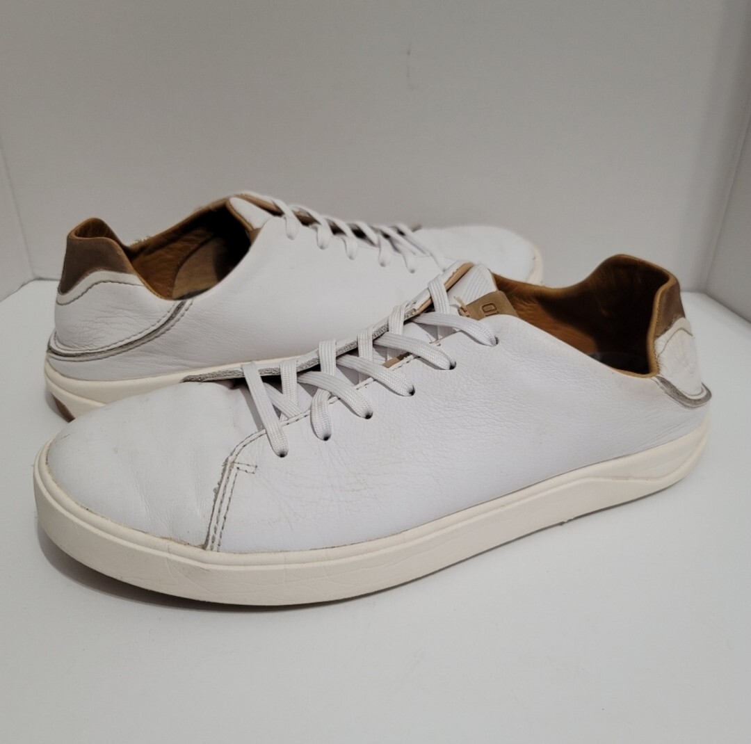 Olukai Mens Lae\' Ahi Li \'ili Sneakers Shoes White Leather‎ Lace Up Mens Size 9.5 Amazon.com | OluKai Lae main image 4
