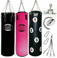 BAY® "CVAS" 130cm schwarz pink rosa Profi BOXSET Boxsack+Kette+Haken Sandsack