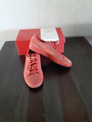 Puma Womens Red Mac Lady Danger Suede Classic Sneaker Lace Up Leather 