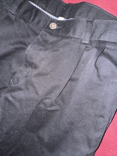Chaps Boys Black Chinos Sz 20 Reg 100%cotton Black Pleated Pants - Picture 8 of 9