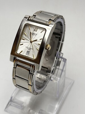 Casio Beside Watch BEM-100 Mens Date 42mm Case Quartz Analog Three Hands