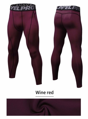 YEL PRO Men's Compression Sports Legging Pants Stretch Gym Workout Running New - Picture 17 of 21