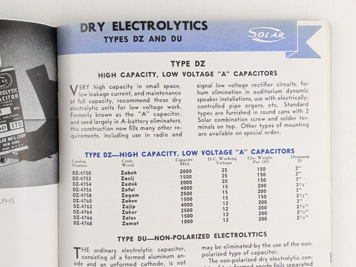 Vintage Solar Capacitors Catalog 3-C, Electronics Parts - Picture 9 of 12