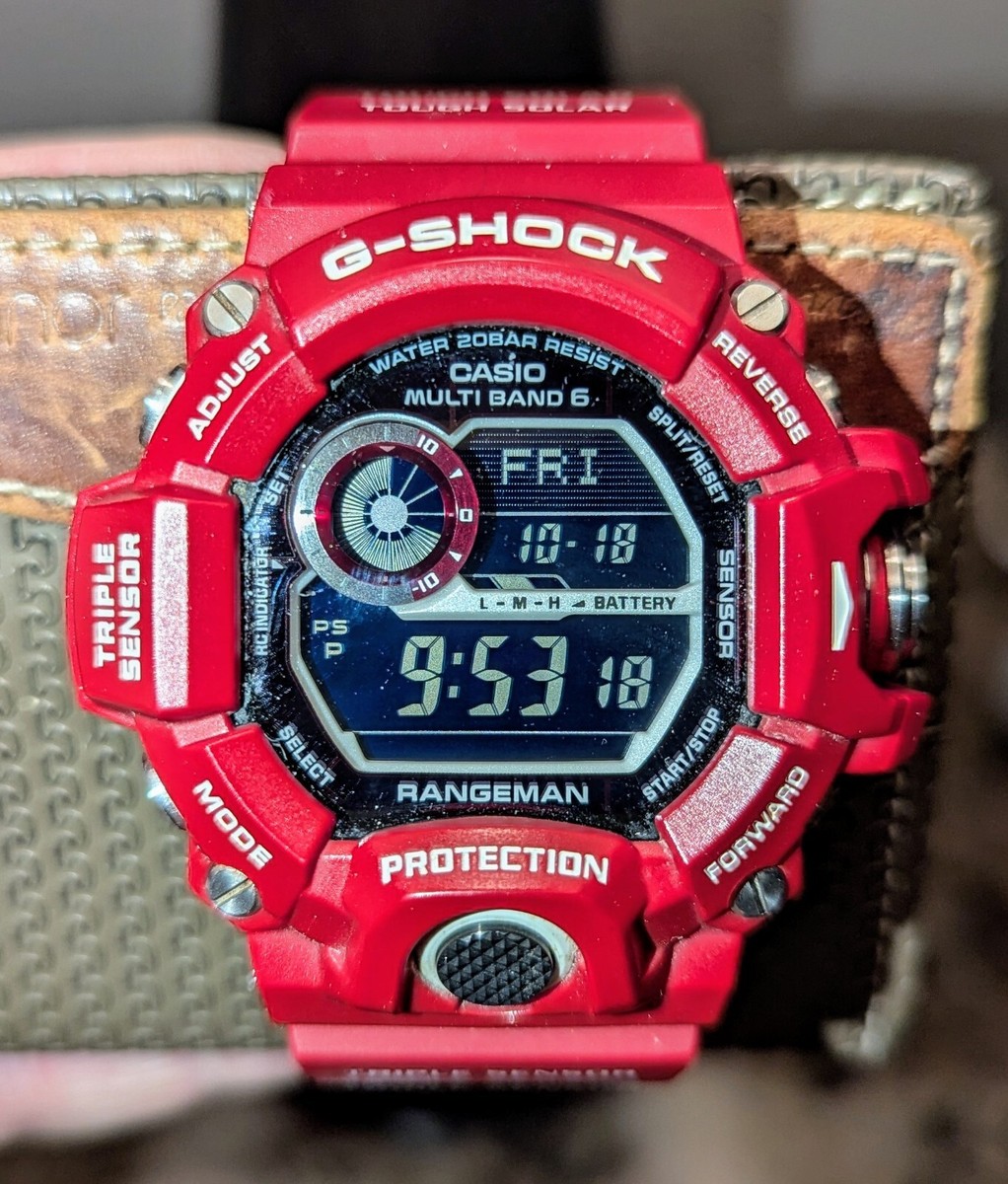 G-Shock Rangeman In Rescue Red Watch GW-9400RD Digital Radio G-Shock Rangeman In Rescue Red Watch GW-9400RD Digital Radio