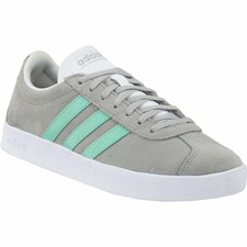 adidas vl court suede ladies trainers grey