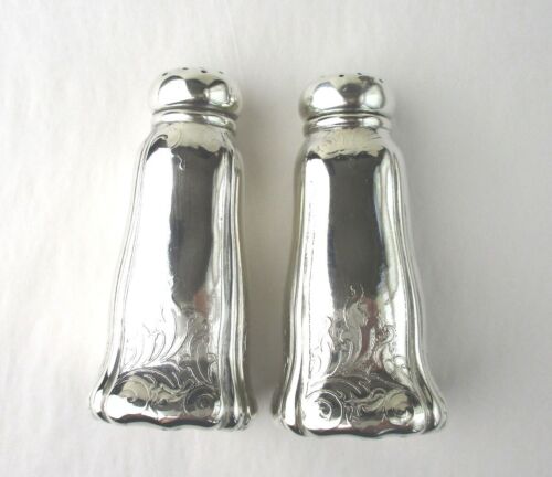 Whiting salt & pepper shakers art nouveau 19th century American sterling silver - Picture 3 of 5