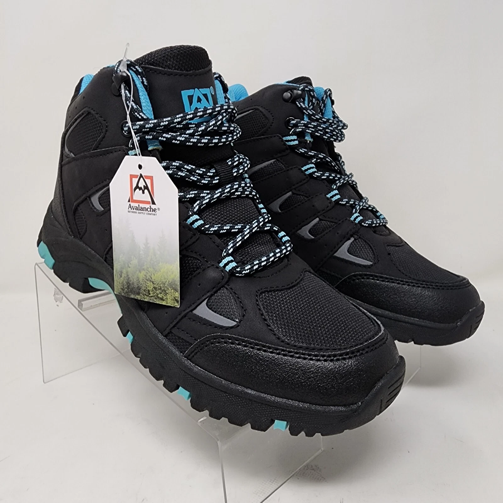 Avalanche Hiking Boots Womens 10 Black Gear Ankle Lace Up Outerwear Shoes Logo