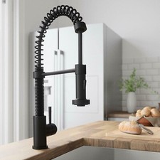 Black Pull Down Sprayer Kitchen Sink Faucet Swivel Single Handle Hole Mixer Tap