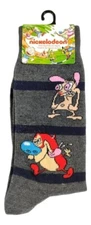 Ren and Stimpy Socks Men's Funny Casual Crew Size 10-13 Fits Shoe Size 6-12 Gift