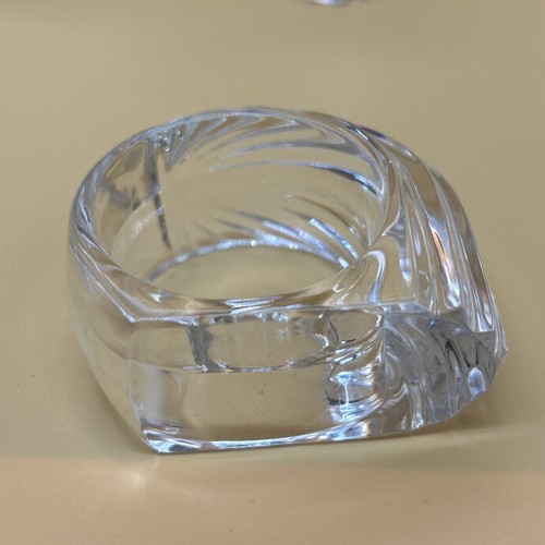 Set Crystal Napkin Rings 3 Heavy Ribbed Serviette Holders Clear - Bild 17 von 21
