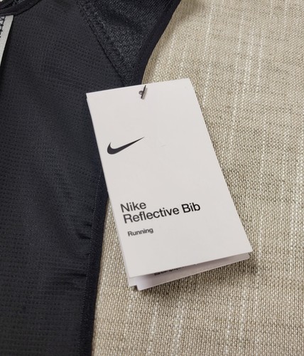 Nike Reflective Running Bib Unisex Black Silver One Size - Picture 7 of 9