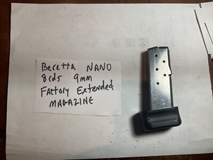 ONE Beretta NANO 9MM 8 Round Extended Magazine Factory Original