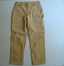 Vtg Carhartt Carpenter Work Pants Distressed Stained Tag 35x34 Measure 34 x 33.5