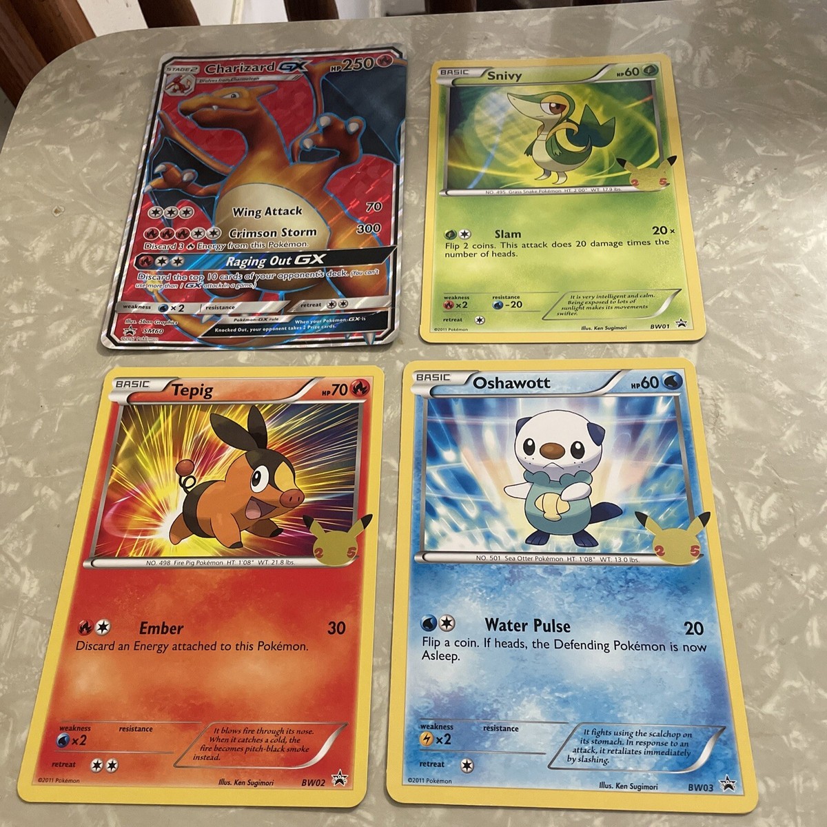 Pokémon Oversized Promo Card Lot of 4: CHARIZARD GX SM60, Snivy