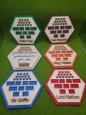 Settlers of Catan Wood Game Piece Holders Set Of 6 Customizable Name