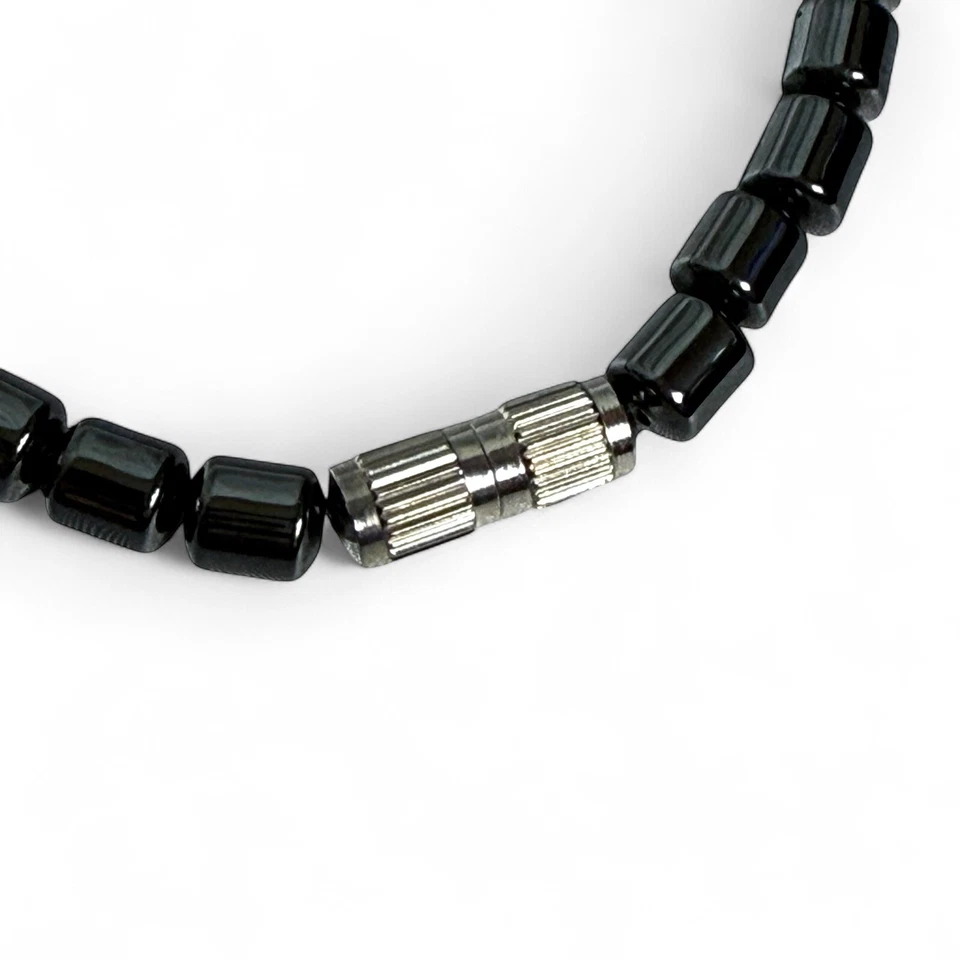 17” Hematite Bead Necklace w/ Carved Turtle Pendant & Amethyst Chips - Image 4 of 4