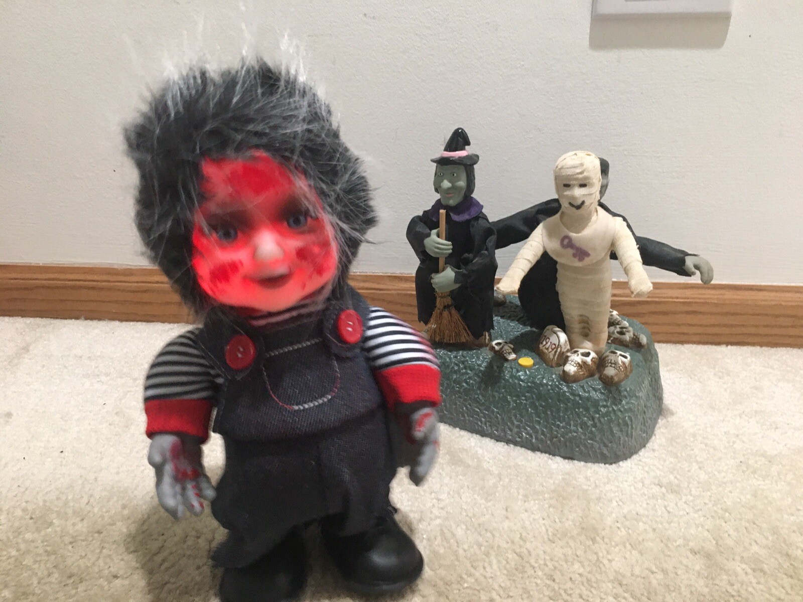 1997 Gemmy Animated Singing & Dancing Monster Mash Trio Halloween Figures